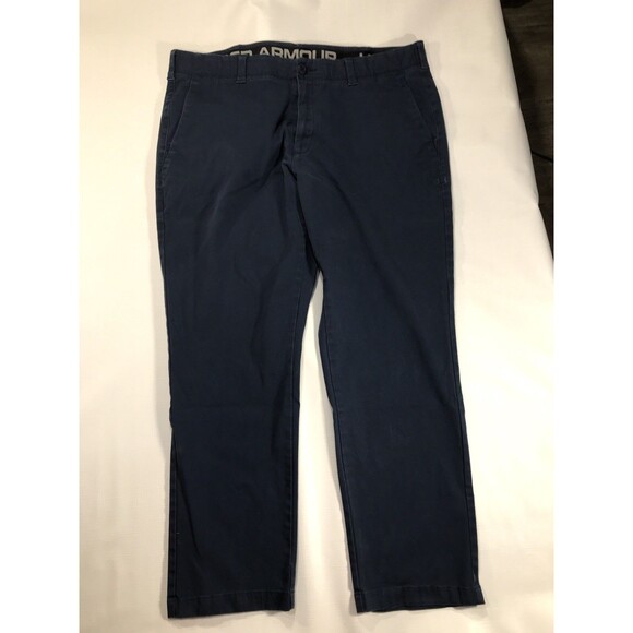 Under Armour Pants Mens Navy Blue Loose Fit Athletic Training 40x30 - Picture 1 of 8